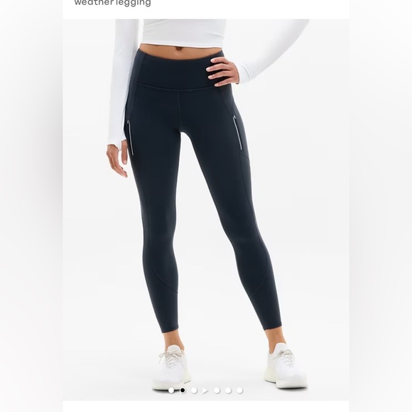 Athleta Rainer Tights size XS Women’s Navy Blue Side Zip Pockets Bundle and Save - Picture 3 of 11